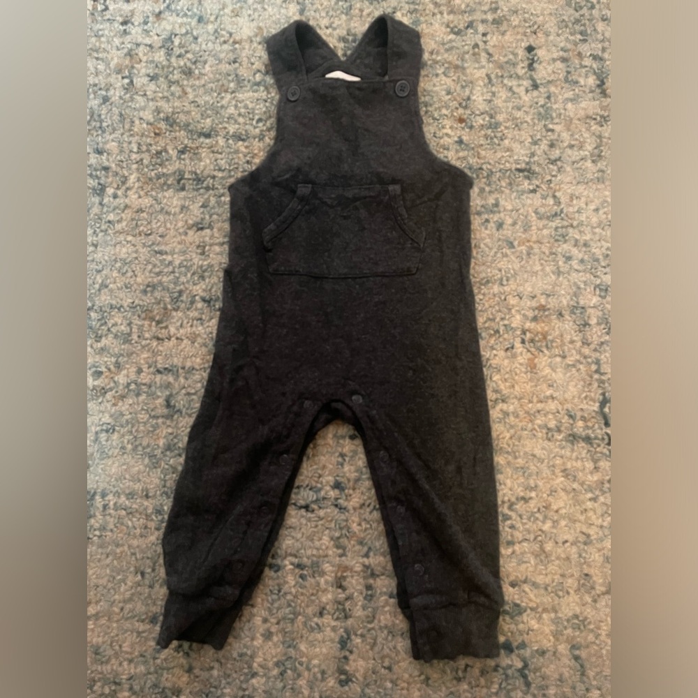 Charcoal Gray Little Sleepies Overalls